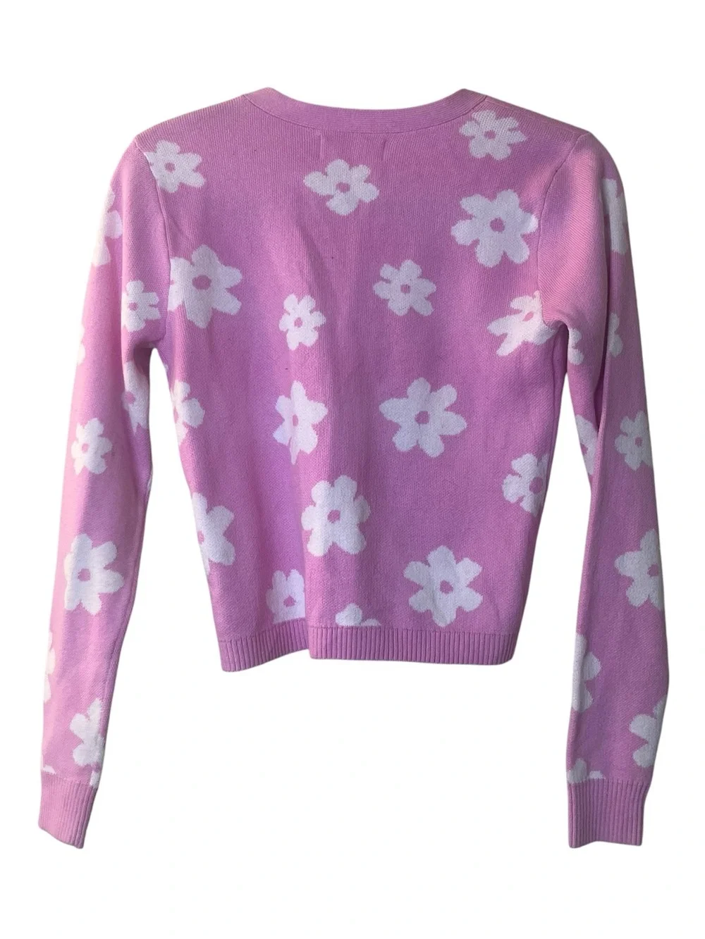 Hollister Pink Floral V-Neck Button-Up Cardigan Sz S